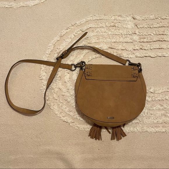 Vegan Leather Saddle Bag - Tan/Light Brown - Picture 4 of 5